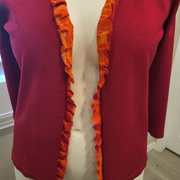 Red Women's Sweater Cardigan - Picture 1 of 7